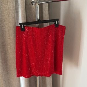 Show Me Your MuMu Red Sequin Mini Skirt